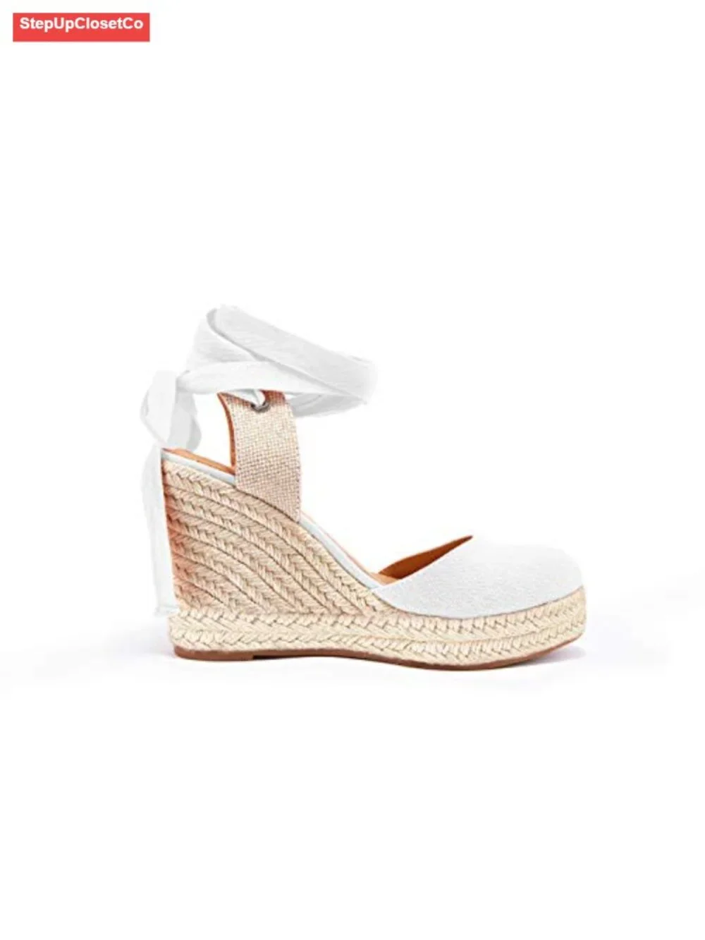 Women's Espadrille Wedge Sandals Ankle Strap Closed Toe Platform Heels